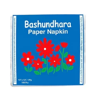 Bashundhara Paper Napkins 13" Unscented 100 pcs  ৳72