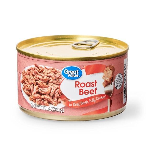 Great Value Roast Beef, in Beef Broth, 12 oz Can