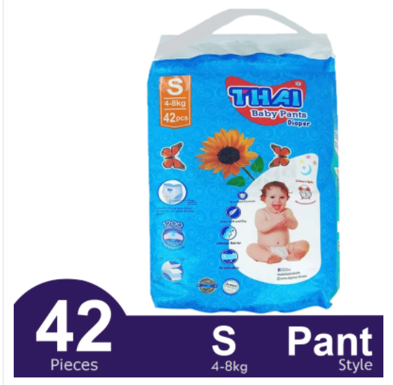 Thai Pant System Baby Diapers S Size (4-8kg) 42pcs