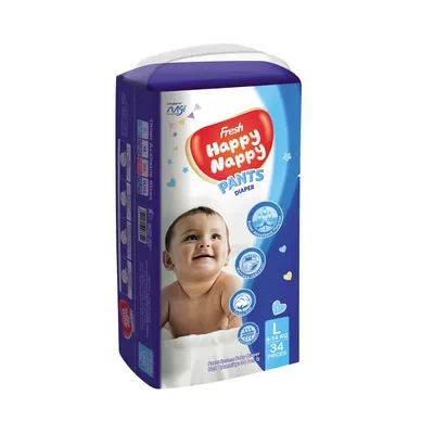 Fresh Happy Nappy Pant Diaper L (9-14 kg) 34 pcs
