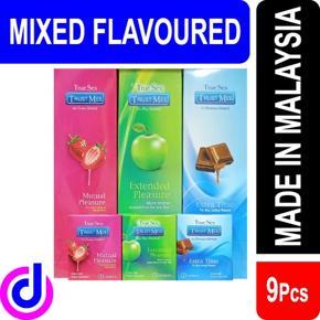 Trust mee -Strowberry, Apple and Chocolate Flavoured Condom 3 x 3 = 9pcs ( Mix pack )