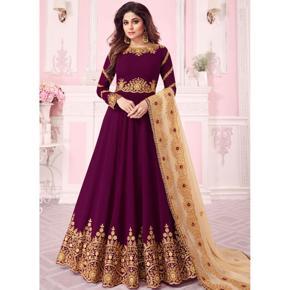 Semi-stitched Georgette Long Floor Touch Anarkali Party Dress for women 1