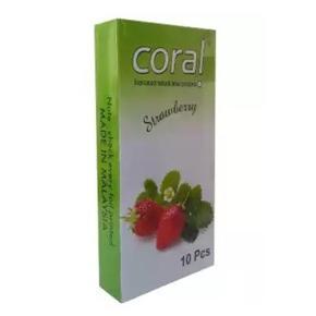 Coral strawberry Flavor Condom - 10 pcs Pack