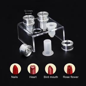 9-piece DIY 12.1mm simple lipstick filling tube silicone mold aluminum ring four-hole bracket homemade lipstick tool simple set Silicone mold style: beak; roses; nails; love
