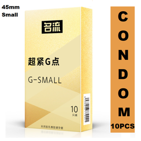 Small Super Tight Dots Golden Condoms - 10Pcs