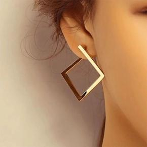 Korea Style  Square Shape Clip on Earrings No Pierced for Women Girl  Ear Cuff Earring  Piercing