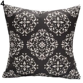 Geometric Flower Linen Pillow Case Waist Throw Cushion Cover Home Sofa Decor