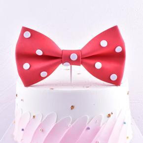 Bow Bowknot Cake Topper Reusable Cake Decoration Party Wedding Supplies size:pink