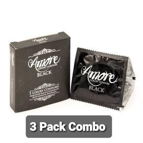 Amore Black Luxury Condom 3 Pack (3’s X 3) Total 9Pcs Condom