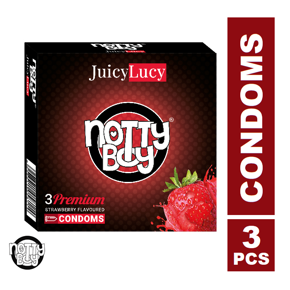 NottyBoy JuicyLucy Strawberry Flavoured Condoms - 3s Pack