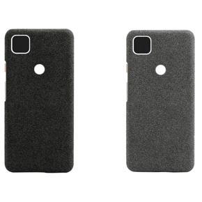 BRADOO- 2x Phone Shell Cloth Pattern Leather Case Google Pixel Anti Drop Protective Cover for Google Pixel 4A(Gray&Black)