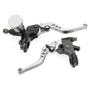 Universal 7/8" Handlebar Motorcycle Brake Clutch Master Cylinder Lever Reservoir  - Silver (silver)