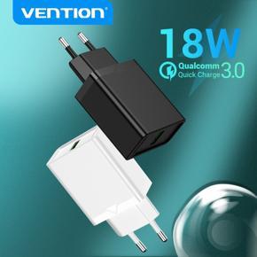 Vention 18W USB Charger USB QC 3.0 USB Quick Phone Charger for iP Xmi Samsung S9 Huawei Fast Wall Charger EU US Adapter