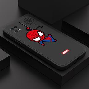 Hontinga for Redmi 10C Back Cover Cartoon Spiderman Cases Square Edge Liquid Silicone Phone Case