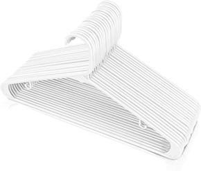 Plastic hangers for hanging the clothes pack of 12 white hangers