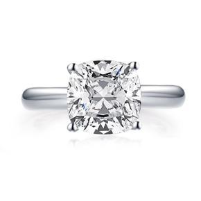 Zirconia Stone Cushion Cut Solitaire 925 Sterling Ring