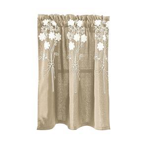 Solid Color Flower Pattern Kitchen Short Curtain Valance Drape Window Home Decor