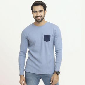 MENS L/SLEEVE T-SHIRT - GRAY FROST