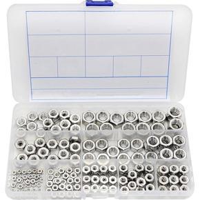 Stainless Steel Nuts 2-56 to 3/8inch-16 UNC Hex Nuts Assortment Kit for Screws Bolts-280Pcs