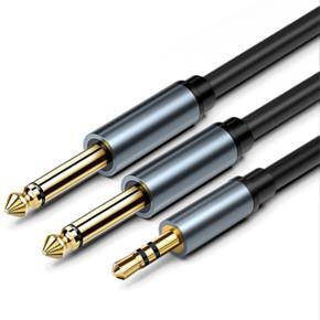 BRADOO Audio Cable 1/4 inch Jack 6.35mm Male to 3.5mm Jack Plug Male Pure Copper Wire for Amplifier Guitar Mixer Speaker 5M