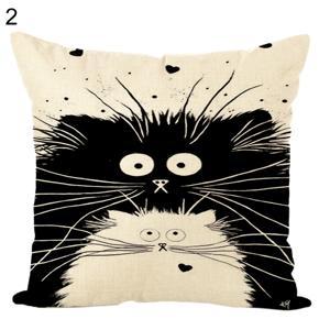 Cartoon Cat Kitten Throw Pillow Case Cushion Cover Sofa Car Home Office Decor