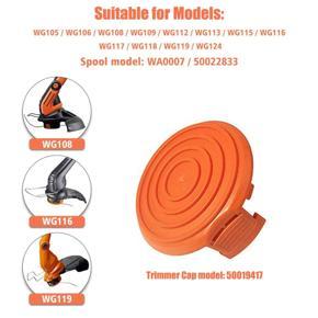 Spool Cap Cover for Worx-1 x Spool Cap Cover-Orange