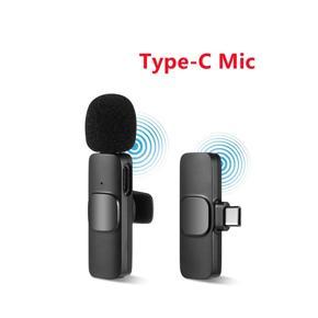 K8 Wireless Microphone Universal Plug Play Mini Collar Clip Microphone Transmitter for Mobile Phone - Type C