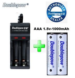 Combo of 2 Doublepow AA 1.5V 1000mWh rechargeable batteries and 4 DP-L152 USB chargers