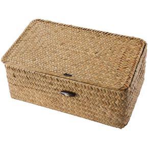 Seagrass Hand Woven Storage Box Storage Box Storage Basket Makeup Organizer Multipurpose Container with Lid