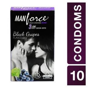 Manforce Black Grapes Dotteds Condom - 10Pcs Pack