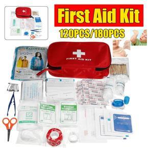 120PCS/180PCS First Aid Kit Waterproof Portable Essential Injuries Medical Emergency Equipment Survival Kits for Car Kitchen Camping Travel Office Sports and Home -