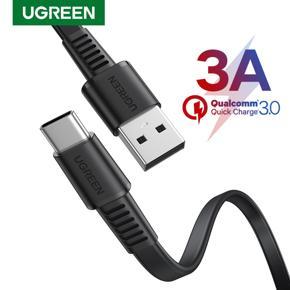 UGREEN USB C Charger Cable 3A Flat USB Type C to USB A QC3.0 Fast Charging Data Cable for Samsung Galaxy S10 Note 9 Quick Charge USB-C Cord