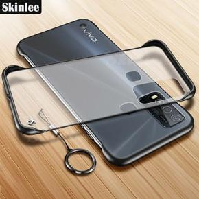 VIVO Y50 Y30 Case Ultra Thin Frameless Case Clear Matte Back Cover for VIVO Y30 Y50 Casing Rimless Transparent Housing Phone Ring