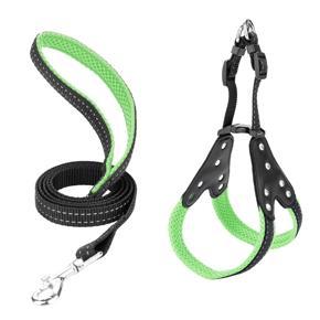 Dog Durable Adjustable Strap Harness Nylon Breathable Belt Rope with Rhinestone Training Slip Leash for Dogs Running