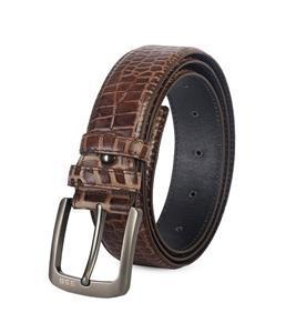 Men's Croco Print Leather Belt