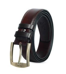 Men's Glossy Black Leather Belt