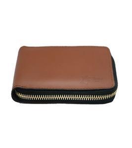 Men's Tan Color Zippered Bi-fold Slim Wallet