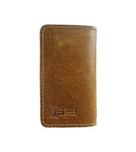 Oil Pull Up Square Shape Leather Key Holder Wallet