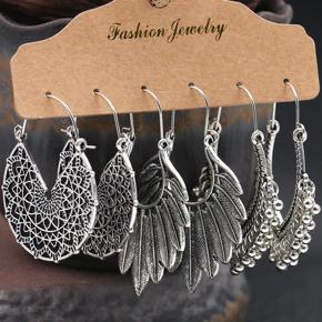 Trendy Vintage 3 Pairs = 6 Pcs Earrings Set for Girls Simple Stylish New Collection 2022/ Antique Bohemian Ethnic Dangle Drop Earrings for Girls Simple - Gifts for Women