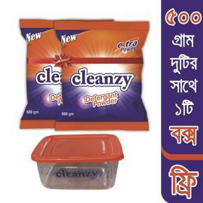 Cleanzy Detergent Powder - 500gm (Buy 2 Get 1 Tiffin Box Free)