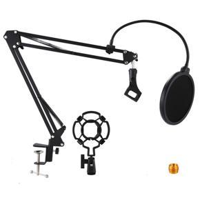 Extendable Suspension Microphone Stand + Shock Mount +Pop Filter