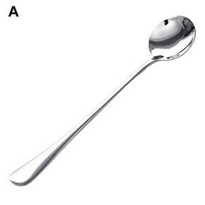 Long Handle Stainless Steel Ice Cream Dessert Soup Coffee Mixing Spoon Flatware