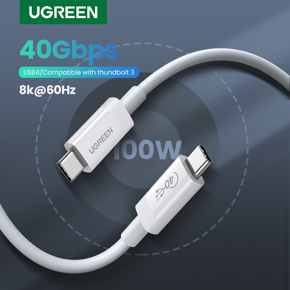 UGREEN PD100W USB C to C Cable USB 4 Cable 8K/60Hz 40Gbps Super Speed Transfer Charging Cable for MacBook 2020 MateBook 13 0.8M