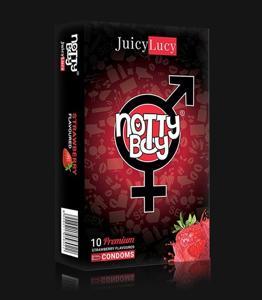 NottyBoy JuicyLucy Strawberry Flavored Premium Condoms - 10pcs Pack