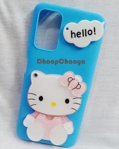 For Xiaomi Redmi 9 Power / Xiaomi Redmi 9T / Xiaomi Redmi Note 9 4G / POCO M3 - Hello Kitty Soft Silicone Rubber 3D Cartoon Personality Cosmetic Middle Mirror Cute Flexible Case Cover