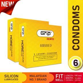 Grip Unlimited Ribbed condom for Men (2 pack)