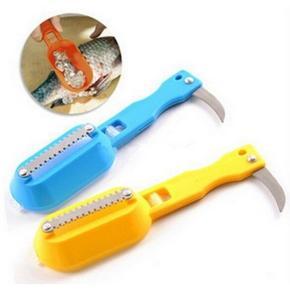 1pc Multifunctional Fish Cleaner Plastic Kitchen Fish Skin Scraper Brush Shaver With Cover Knife Seafood Kitchen Fish Tool