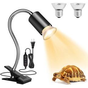 XHHDQES Reptile Heat Lamp Rotatable Hose,2 UVA/UVB Bulb Turtle Habitat Aquarium Basking Lamp for Turtle Lizard, US Plug