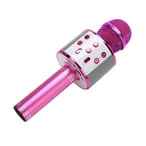 KTV Wireless Karaoke Handheld Microphone USB Player Mic Speaker Portable - Rose red