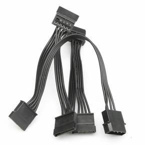 XHHDQES 3X 4Pin IDE to 5-Port Power Supply Cable 4Pin Molex to Multi SATA Port 18AWG Wire Power Cord For Hard Drive HDD SSD PC